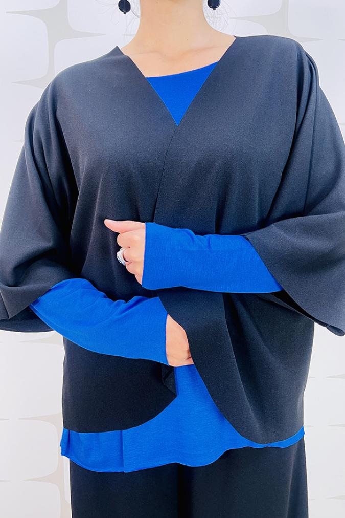 Giacca corta in crepe dalla linea a kimono